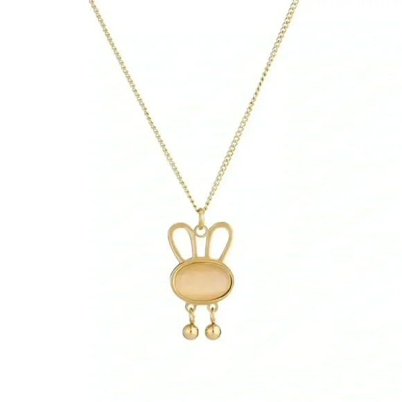 *NEW* 18K Gold Plated Titanium Steel  Abstract Bunny Pendant (GOLD) - Picture 2 of 5